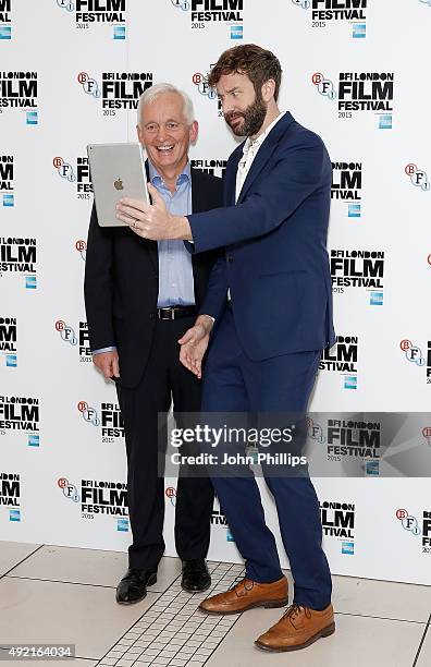 David Walsh and Chris O'Dowd attend the 'The Program' screening, during the BFI London Film Festival, at Vue Leicester Square on October 10, 2015 in...