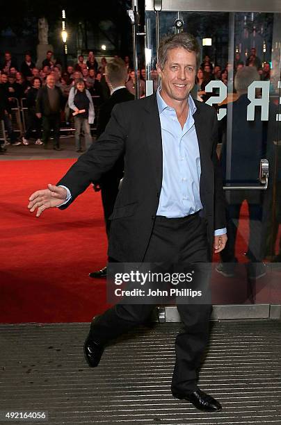 Hugh Grant attends the 'The Program' screening, during the BFI London Film Festival, at Vue Leicester Square on October 10, 2015 in London, England.