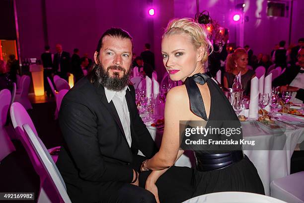 Franziska Knuppe and Christian Moestl attend the TULIP Gala 2015 on October 10, 2015 in Berlin, Germany.