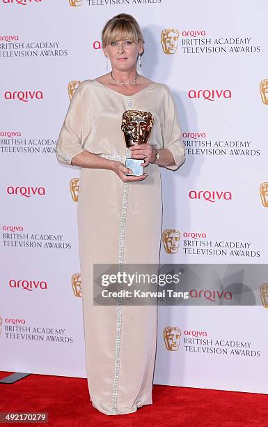 Sarah Lancashire with the Supporting Actress Award for Last Tango in Halifax, at the Arqiva British Academy Television Awards held at the Theatre...