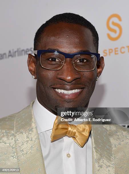 Professional football player Ricardo Lockette arrives on the red carpet at the 2014 Sports Spectacular Gala at the Hyatt Regency Century Plaza on May...