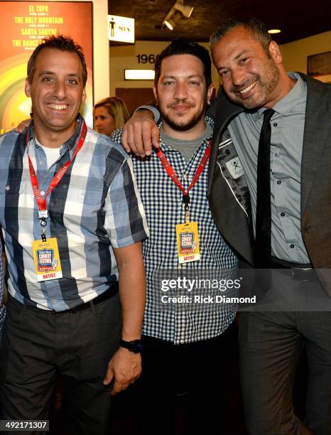 Impratical Jokers Joe Gatto and Sal Vulcano with Comedian Ahmed Ahmed attend the Wild West Comedy Festival - The Lonely Island presented by Bud Light...