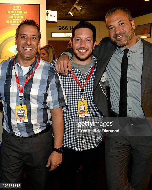 Impratical Jokers Joe Gatto and Sal Vulcano with Comedian Ahmed Ahmed attend the Wild West Comedy Festival - The Lonely Island presented by Bud Light...