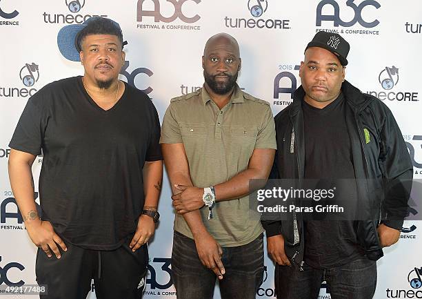 Dave Jude Jolicoeur, Kelvin Mercer and Vincent Mason of De La Soul attend A3C Festival & Conference on October 10, 2015 at Loudermilk Center in...