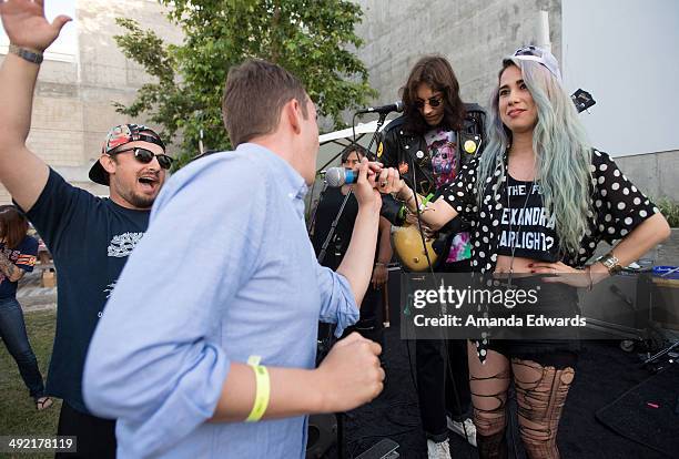 Singer Alexandra Starlight of Alexandra & The Starlight Band performs onstage as part of the Venice Art Walk and Auctions at Google Headquarters on...