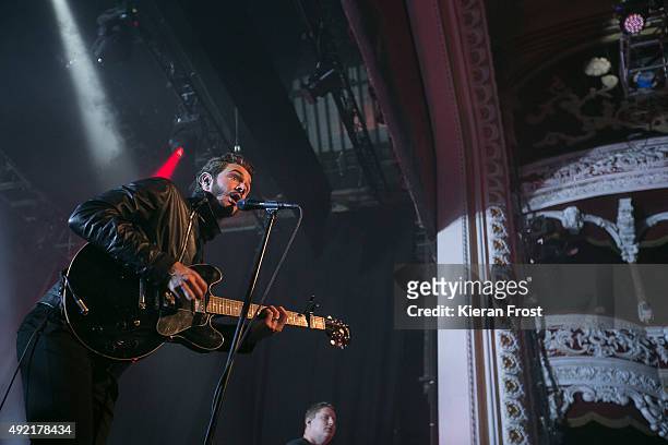 Tom Smith of Editors performs at The Olympia on October 10, 2015 in Dublin, Ireland.