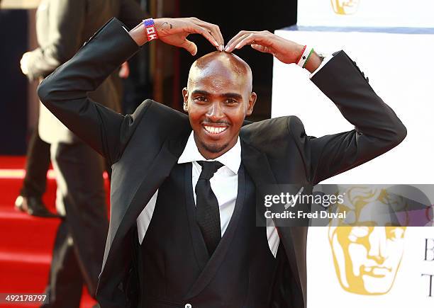 Mo Farah attends the Arqiva British Academy Television Awards at Theatre Royal on May 18, 2014 in London, England.