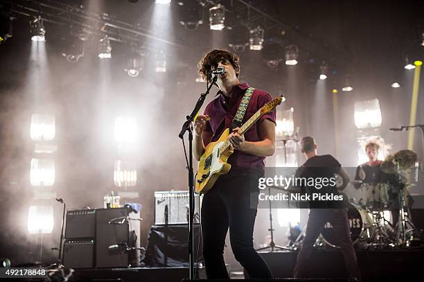 Kieran Shudall of Circa Waves performs at the O2 Academy Brixton on October 10, 2015 in London, England.