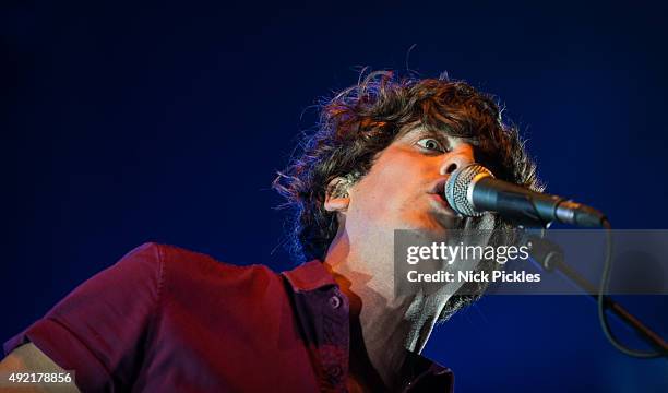 Kieran Shudall of Circa Waves performs at the O2 Academy Brixton on October 10, 2015 in London, England.