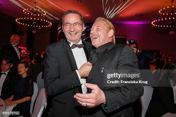 Matthias Platzeck and Ben Becker attend the TULIP Gala 2015 on October 10, 2015 in Berlin, Germany.