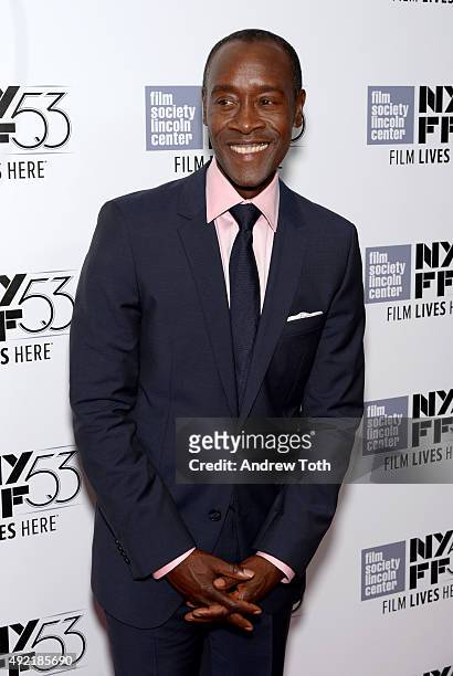 Filmmaker Don Cheadle attends 53rd New York Film Festival closing night gala screening of "Miles Ahead" at Alice Tully Hall, Lincoln Center on...