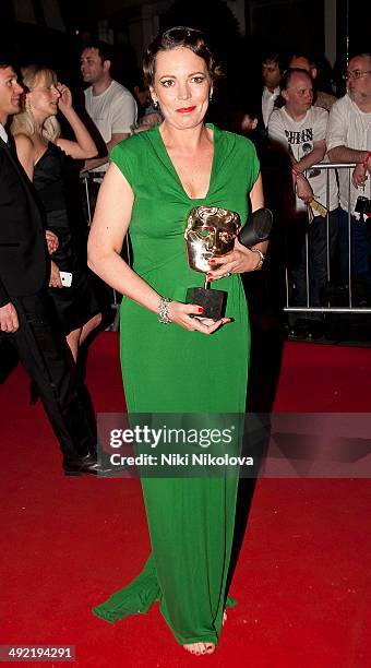 Olivia Colman arrives at the Arqiva British Academy Television Awards after party held at the Grosvenor house, Park Lane on May 18, 2014 in London,...