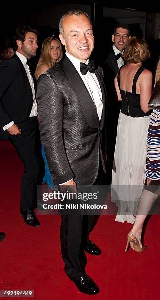 Graham Norton arrives at the Arqiva British Academy Television Awards after party held at the Grosvenor house, Park Lane on May 18, 2014 in London,...