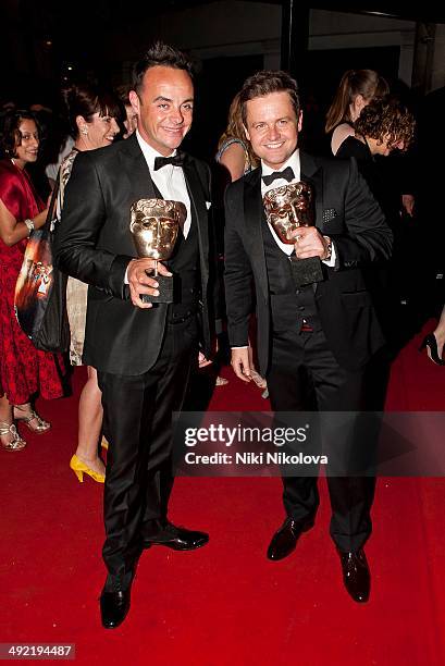 Declan Donnelly and Anthony McPartlin arrive at the Arqiva British Academy Television Awards after party held at the Grosvenor house, Park Lane on...