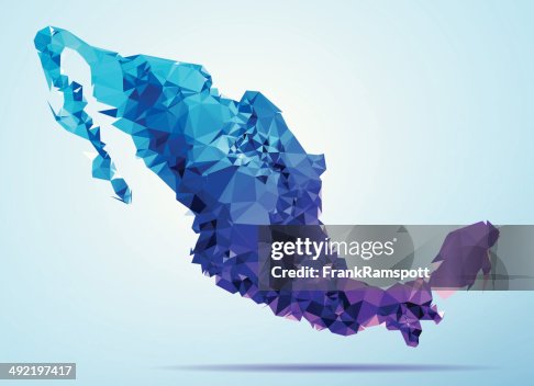 Mexico Polygon Triangle Map Blue High-Res Vector Graphic - Getty Images