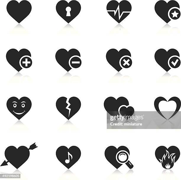 stockillustraties, clipart, cartoons en iconen met heart icons - broken heart