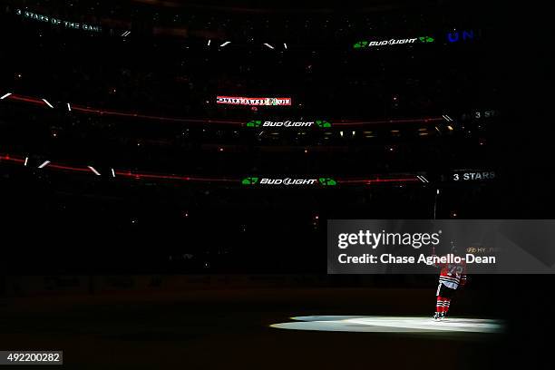 Artemi Panarin of the Chicago Blackhawks is named the number one player of the game with one goal and two assists against the New York Islanders...