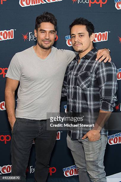 Actor D.J. Cotrona and Jesse Garcia pose in the press room for Marvel's "From Dusk till Dawn: The Series" during New York Comic-Con Day 3 at The...
