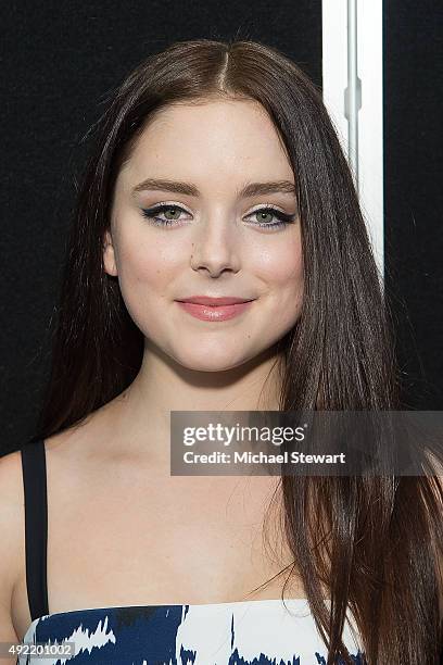 Actress Madison Davenport poses in the press room for Marvel's "From Dusk till Dawn: The Series" during New York Comic-Con Day 3 at The Jacob K....