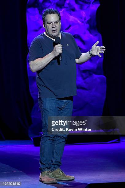 Comedian Jeff Garlin speaks onstage during the 9th Annual Comedy Celebration, presented by the International Myeloma Foundation, at The Wilshire...
