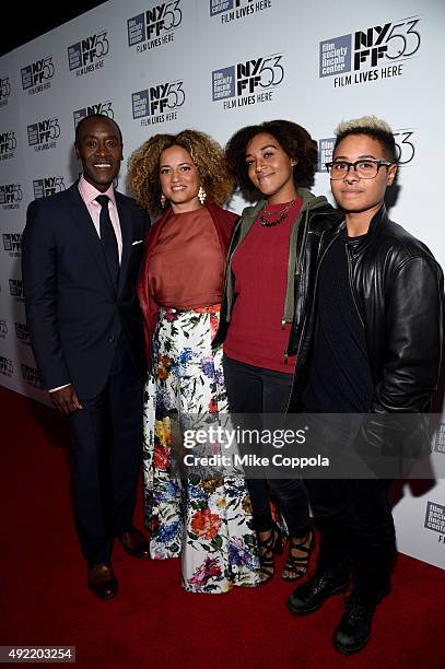 Filmmaker Don Cheadle, Bridgid Coulter, Imani Cheadle and Ayana Tai Cheadle attend 53rd New York Film Festival Closing Night Gala Screening of "Miles...