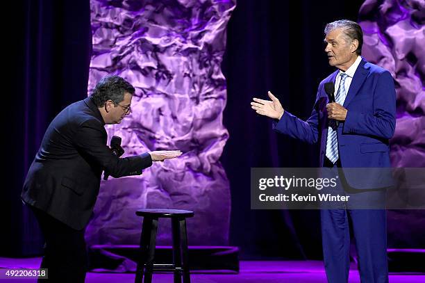 Comedian Andy Kindler and host Fred Willard onstage during the 9th Annual Comedy Celebration, presented by the International Myeloma Foundation, at...