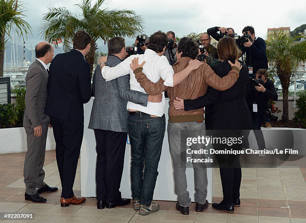 Jon Kilik, actors Channing Tatum, Steve Carell, director Bennett Miller, actor Mark Ruffalo and producer Megan Ellison attend the "Foxcatcher"...