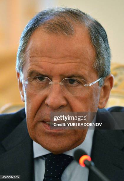 Russian Foreign Minister Sergei Lavrov speaks in Moscow on May 19 during a meeting with his Slovakian counterpart Miroslav Lajcak. Russia's ties with...