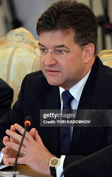 Slovakian Foreign Minister Miroslav Lajcak speaks in Moscow on May 19 during a meeting with his Russian counterpart Sergei Lavrov . Russia's ties...