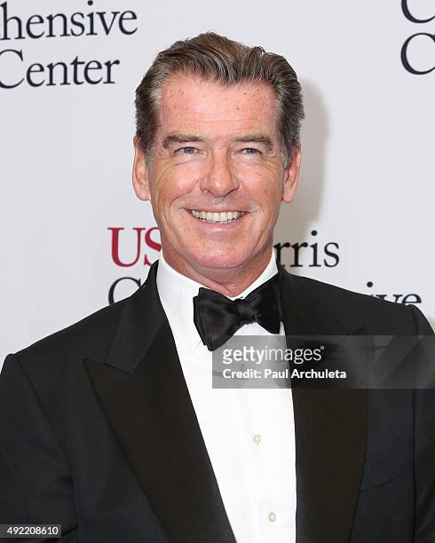 Actor Pierce Brosnan attends the USC Norris Cancer Center Gala at the Beverly Wilshire Four Seasons Hotel on October 10, 2015 in Beverly Hills,...