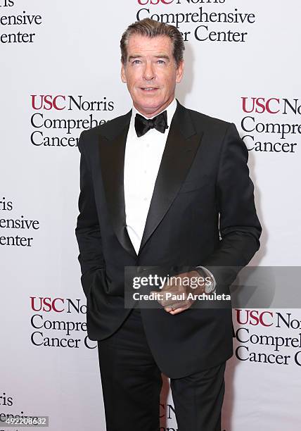 Actor Pierce Brosnan attends the USC Norris Cancer Center Gala at the Beverly Wilshire Four Seasons Hotel on October 10, 2015 in Beverly Hills,...