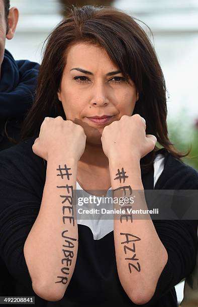 Cartoonist Nadia Khiari aka "Willis from Tunis" attends the "Cartoonists - Foot Soldiers Of Democracy" photocall at the 67th Annual Cannes Film...