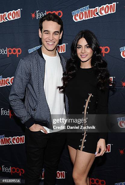 Alberto Rosende and Emeraude Toubia attend the 'Shadowhunters' press room during New York Comic-Con 2015 at The Jacob K. Javits Convention Center on...