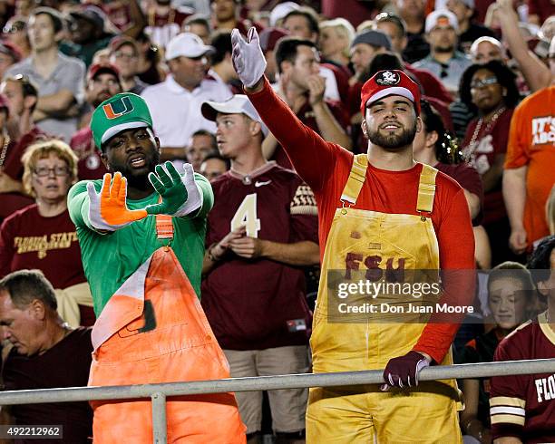 Both fans of the Miami Hurricanes and the Florida State Seminoles dress like the video game characters, Super Mario Brothers at Doak Campbell Stadium...