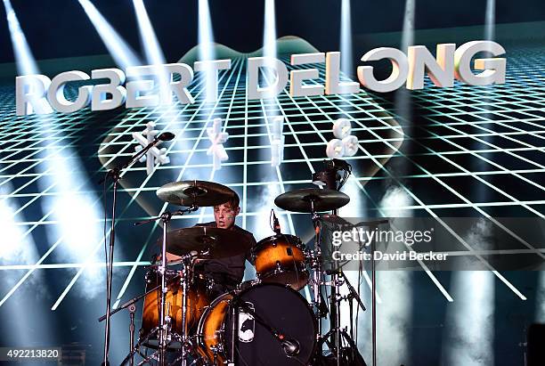 Musician Robert DeLong performs at the 10th annual Wine Amplified festival at the Las Vegas Village on October 10, 2015 in Las Vegas, Nevada.