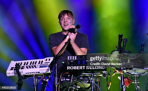 Musician Robert DeLong performs at the 10th annual Wine Amplified festival at the Las Vegas Village on October 10, 2015 in Las Vegas, Nevada.