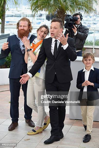 Actress Lisa Loven Kongsli, Clara Wettergren, Johannes Bah Kuhnke and Vincent Wettergren attend the "Turist" photocall at the 67th Annual Cannes Film...