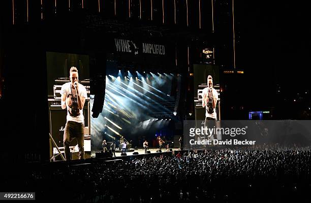 Rapper Curtis "50 Cent" Jackson and G-Unit perform for fans at the 10th annual Wine Amplified festival at the Las Vegas Village on October 10, 2015...