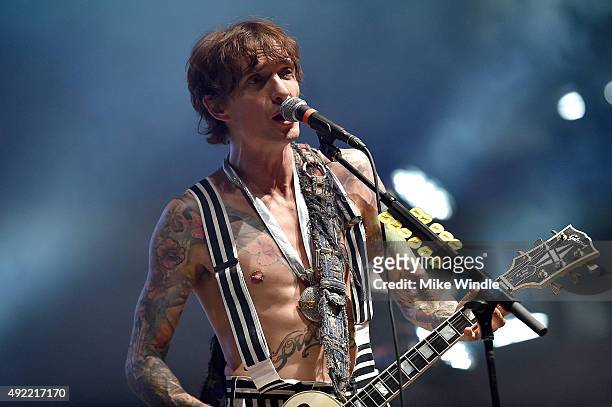 Justin Hawkins of The Darkness performs onstage during Festival Supreme 2015 at The Shrine Auditorium on October 10, 2015 in Los Angeles, California.