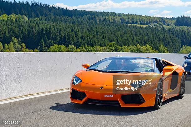 lamborghini aventador lp 700-4 roadster - lamborghini aventador lp700 4 roadster stock pictures, royalty-free photos & images