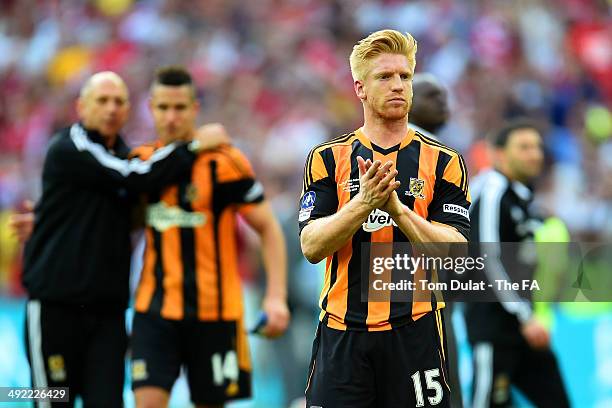 Paul McShane of Hull City looks on during the FA Cup with Budweiser Final match between Arsenal and Hull City at Wembley Stadium on May 17, 2014 in...
