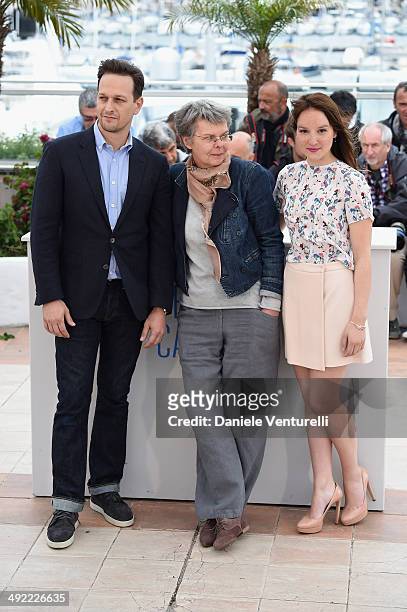 Josh Charles, Pascale Ferran and Anais Demoustier attends the "Bird People" Photocall at the 67th Annual Cannes Film Festival on May 19, 2014 in...