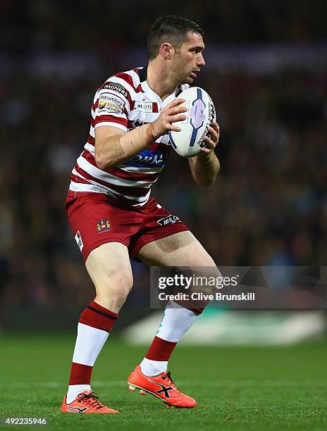 Matthew Smith of the Wigan Warriors in action during the First Utility Super League Grand Final between Wigan Warriors and Leeds Rhinos at Old...