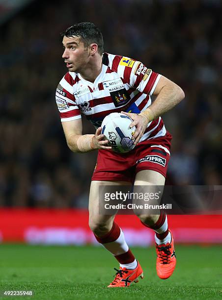 Matthew Smith of the Wigan Warriors in action during the First Utility Super League Grand Final between Wigan Warriors and Leeds Rhinos at Old...