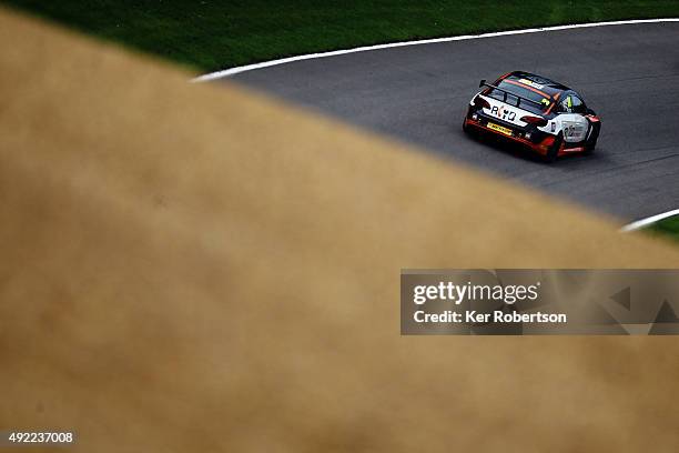 Jason Plato of Team BMR drives during Race One of the Final Round of the Dunlop MSA British Touring Car Championship at Brands Hatch on October 11,...