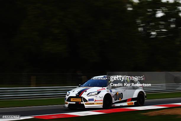 Matt Jackson of Motorbase Performance team drives on his way to winning Race One of the Final Round of the Dunlop MSA British Touring Car...