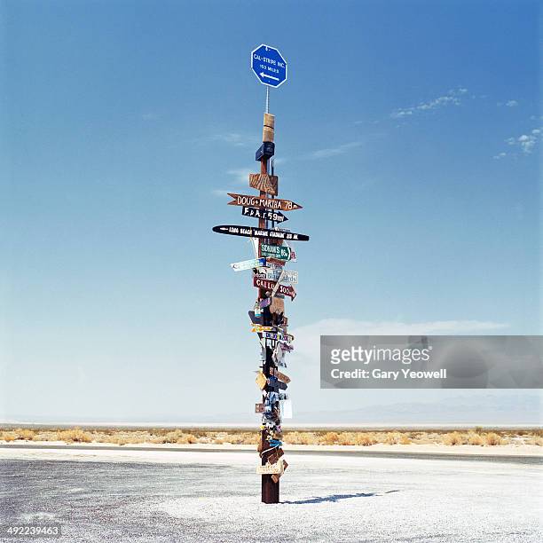 sign post in the desert - california road trip stock pictures, royalty-free photos & images