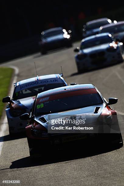 Jason Plato of Team BMR drives during Race Two of the Final Round of the Dunlop MSA British Touring Car Championship at Brands Hatch on October 11,...
