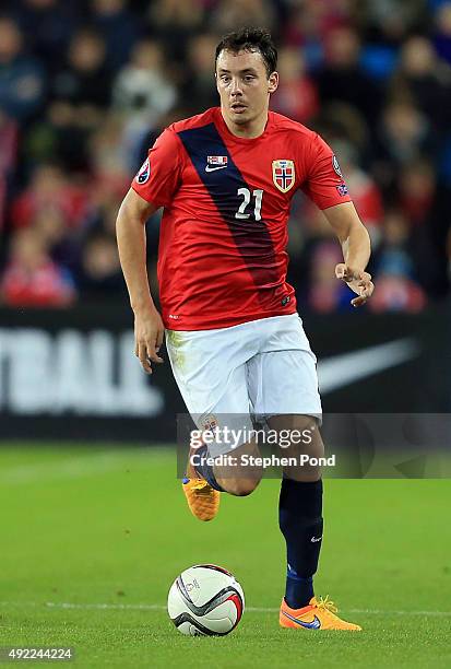 Vegard Forren of Norway during the UEFA EURO 2016 Qualifying match between Norway and Malta at Ullevaal Stadion on October 10, 2015 in Oslo, Norway.