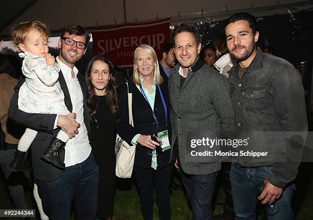 Plum Nugent, HIFF Artistic Director David Nugent, Violet Gaynor, Leslie Klotz, and actors Josh Charles and Christopher Abbott attend the Chairman's...